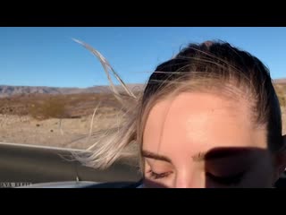 eva elfie public teen sex in the convertible car on a way to las vegas - beautiful babes
